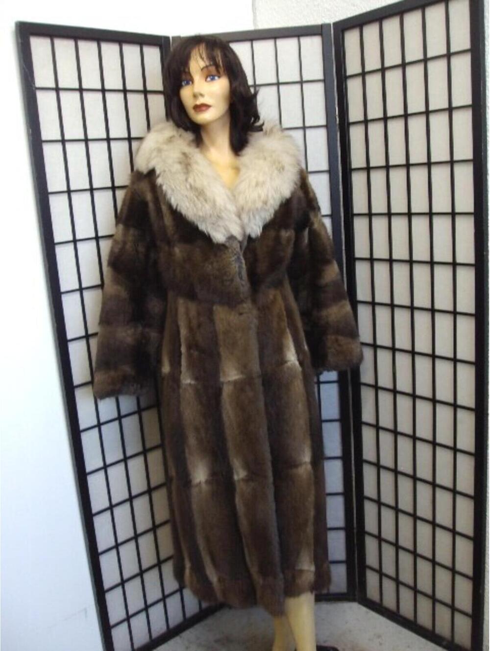 SCRAP ITEM: BROWN MUSKRAT & FOX FUR COAT JACKET ARTS & CRAFTS